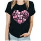 thumbnail image 1 of Camisetas de Manga Corta para las Mujeres de Moda Imprimir Cuello Redondo Camiseta, Mezcla de Poliéster Ligero para Primavera Verano Otoño, 1 of 8