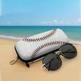 thumbnail image 6 of WIRESTER Double Eyeglasses Case, Hard Shell Dual Glasses Holder with Zipper & Keychain Clip - Baseball, 6 of 6