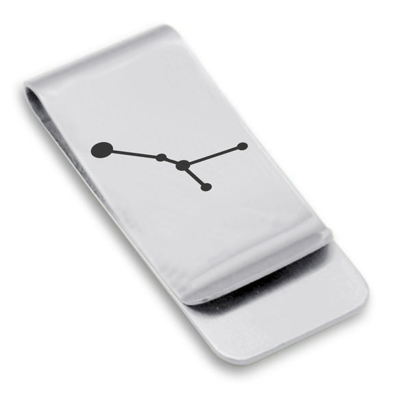 Stainless Steel Cancer (Crab) Astrology Constellation Classic Slim Money Clip Credit Card Holder
