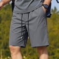 thumbnail image 2 of Men's Casual Sporty Shorts Elastic Waist Polyester, Cargo Workout Joggers, Multi-Pockets Straight Leg, Quick Dry Lightweight Breathable, Gym Running Hiking Daily Wear, Summer, 2 of 9
