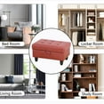 thumbnail image 2 of Faux Leather Storage Ottoman Bench, Storage Chest, Foot Rest Stool, Red, 2 of 6