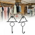 thumbnail image 3 of 2 uds ganchos para abrigos, ganchos para ropa montados en la pared para colgar bufanda, bolsa, toalla, llavero, sombrero, tienda de vestidos, decoración de exhibición, color negro, 3 of 5