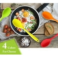 thumbnail image 4 of DISEN 4 Pcs Large Silicone Mixing Spoon Set, 10.82*2.36 inch Heat Resistant Colored Mixing Spoons, Non-stick Basting Spoon for Kitchen Cooking, Mixing, Baking, Serving and Stirring, 4 of 8