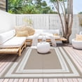 thumbnail image 3 of EastVita 9 x 12 ft Plastic Gray Dark Brown Rectangular Beach Front Porches Patio Picnic RV Camping Garage Geometry Modern Area Rug, 3 of 8