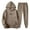 Brown, variant on Men's Hooded Sweatshirt And Jogger Set Casual Pullover Tracksuit With Letter Print For Daily Wear Gym Running Street Outfit Suits for Men Wool