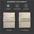 thumbnail image 6 of Bare Home Cooling Performance Jersey Knit Stretch Sheet Set, Moisture-Wicking & Breathable, 4-Way Stretch Bed Sheets, Envelope Pillowcases (King, Sand), 6 of 10