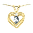 thumbnail image 2 of Star K� Oval 5x3mm Genuine Aquamarine Knotted Double Heart Pendant Necklace, 2 of 9