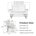 thumbnail image 4 of HDPE Patio Glider with Cupholders, Poly Lumber Weather-Resistant Outdoor Glider Bench, for Patio, Porch, Yard (2-Seater, White), 4 of 7
