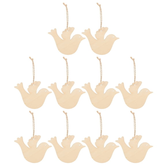 20 Pcs Unfinished Bird Cutouts for Crafts Doves Wooden Hanging