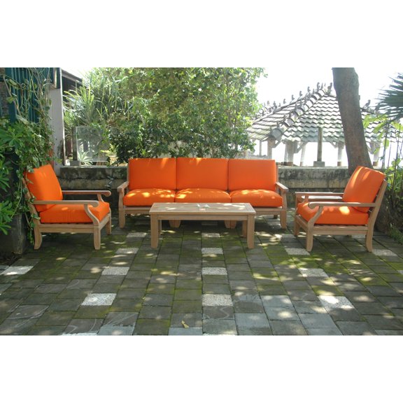 Anderson Teak Riviera Luxe Wooden 6 Piece Patio Conversation Set