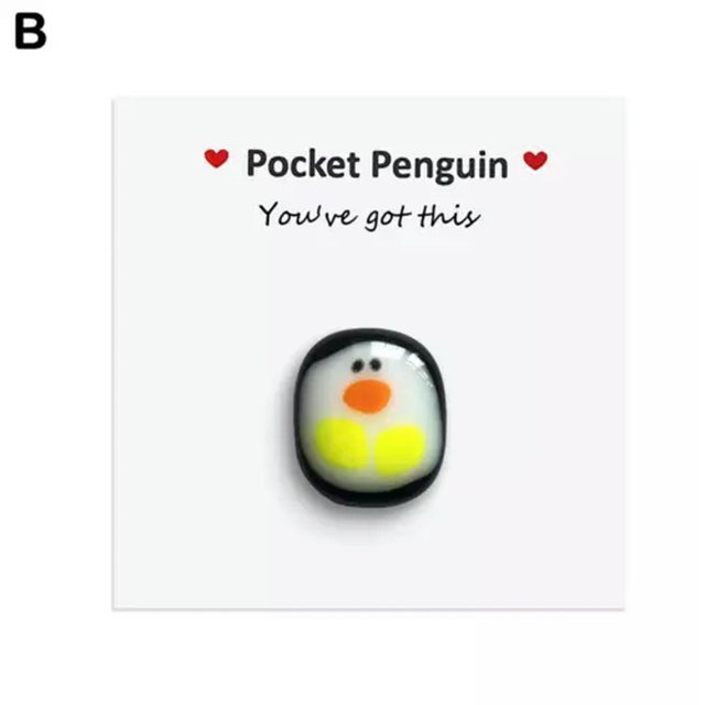Pingüino de bolsillo de cristal TUMALL, lindo regalo de animal, pensando en ti, abrazo de buzón, 2024: puedes hacerlo