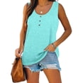 thumbnail image 3 of Ydkzymd Mint Green Tank Tops for Women Cropped Solid Color Funny Sleeveless Tunics Plus Size Fall Button Up T Shirts Henley Flowy Casual Blouses Mint Green L, 3 of 7