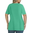thumbnail image 5 of Fanxing Green Short Sleeve Tees Slimming Summer Blouses, 5 of 7
