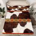 thumbnail image 2 of jejeloiu Retro Aztec Print Twin Sheet Sets,Farmhouse Cowhide Bedding For Boys Teens 3pcs, 2 of 7