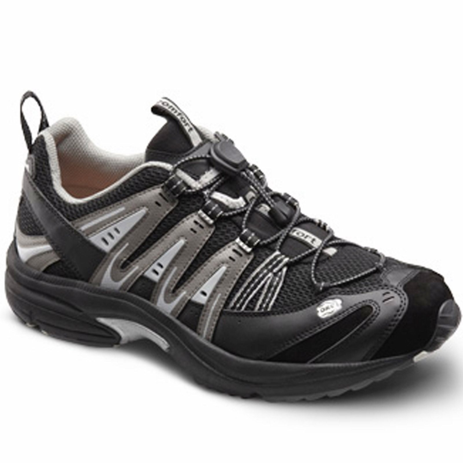 Dr. Comfort Performance Men's Athletic Shoe: 8.5 Medium (B/D) Metallic/Red Elastic & Standard Laces - image 2 of 5