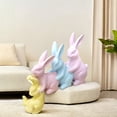 thumbnail image 6 of Easter Decorations Resin Bunny Family Figurine 6.69 Inch Tabletop Decor for Home, Easter Decor Four Rabbits Sculpture for Party Shelf Display, 6 of 7