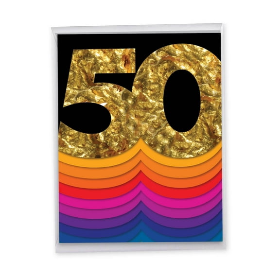 1 Big 50th Anniversary Card with Envelope (8.5 x 11 Inch) - Bold Milestones 50 J6110CANG