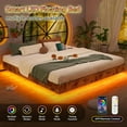 thumbnail image 4 of CSZZD Floating Bed Frame California King Size with Storage Drawers and LED Lights, Metal Platform Cal King Bed with Charging Station, Light up Floating Bed Frame King, Easy to Assemble, Vintage Brown, 4 of 5
