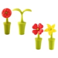 thumbnail image 4 of OUNONA 4Ud Tapones De Vino De Silicona Con Floral Decorativo Para Botella Resistente Y, 4 of 8