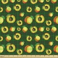 thumbnail image 2 of Fruits Fabric by the Yard, Food Themed Pattern of Apricots as Whole and Half in Continuous Pattern, Decorative Upholstery Fabric for Chairs & Home Accents, Emerald and Multicolor by Ambesonne, 2 of 5