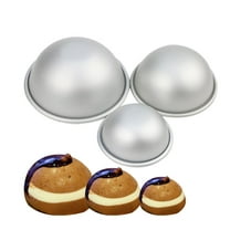 WORGEOUS  3 PCS Round Aluminum Pastry Baking Mold Cake Pop Pudding Molds