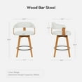 thumbnail image 6 of EYYTHUNG Swivel Bar Stools Set of 6, Modern Curved-Back 26-inch Counter Barstools with Armrests, Linen Upholstered Wooden Stools for Kitchen & Home Bar Seating, Beige, 6 of 8