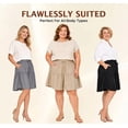 thumbnail image 3 of longantii Flowy Shorts, Women's Lightweight Stretch Comfy Flowy Shorts Beige 2XL, 3 of 8