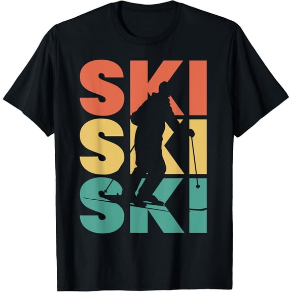 Retro Ski Vintage Skiing For Skiers T-Shirt mens t shirt，black，women，funny，misfits，men，journey，t-shirt