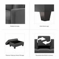 thumbnail image 6 of Stockton 99W L Shaped Sectional Couch with Ottoman in Gray Herringbone Fabric, 6 of 7