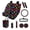 Black and Multi - Dog Paw, variant on LedBack 13Pcs Car Seat Covers Full Set Boston Terrier Print Car Front Rear Seat Covers with Steering Wheel Cover+Safety Belt Pads+Rearview Mirror Cover+Garbage Bag, etc, Easy to Install