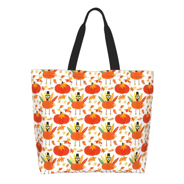 Disketp Happy Thanksgiving Day1 Bolsa Tote Estampada para Mujer, Bolso de Hombro y de Mano para Compras y Viajes