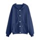thumbnail image 3 of Sudadera con Capucha y Cremallera para Mujer, Forro Suave, Ideal para el Invierno. Sudadera Informal Gran Tamaño con Botones en la Parte Delantera. Azul Marino M, 3 of 7
