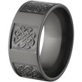 thumbnail image 2 of 10mm Flat Black Zirconium Ring with a Milled Celtic Design, 2 of 3