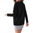 thumbnail image 4 of Solid Color Women Long Sleeve Crewneck Casual Button Down Knit Cardigan with Pocket, 4 of 5