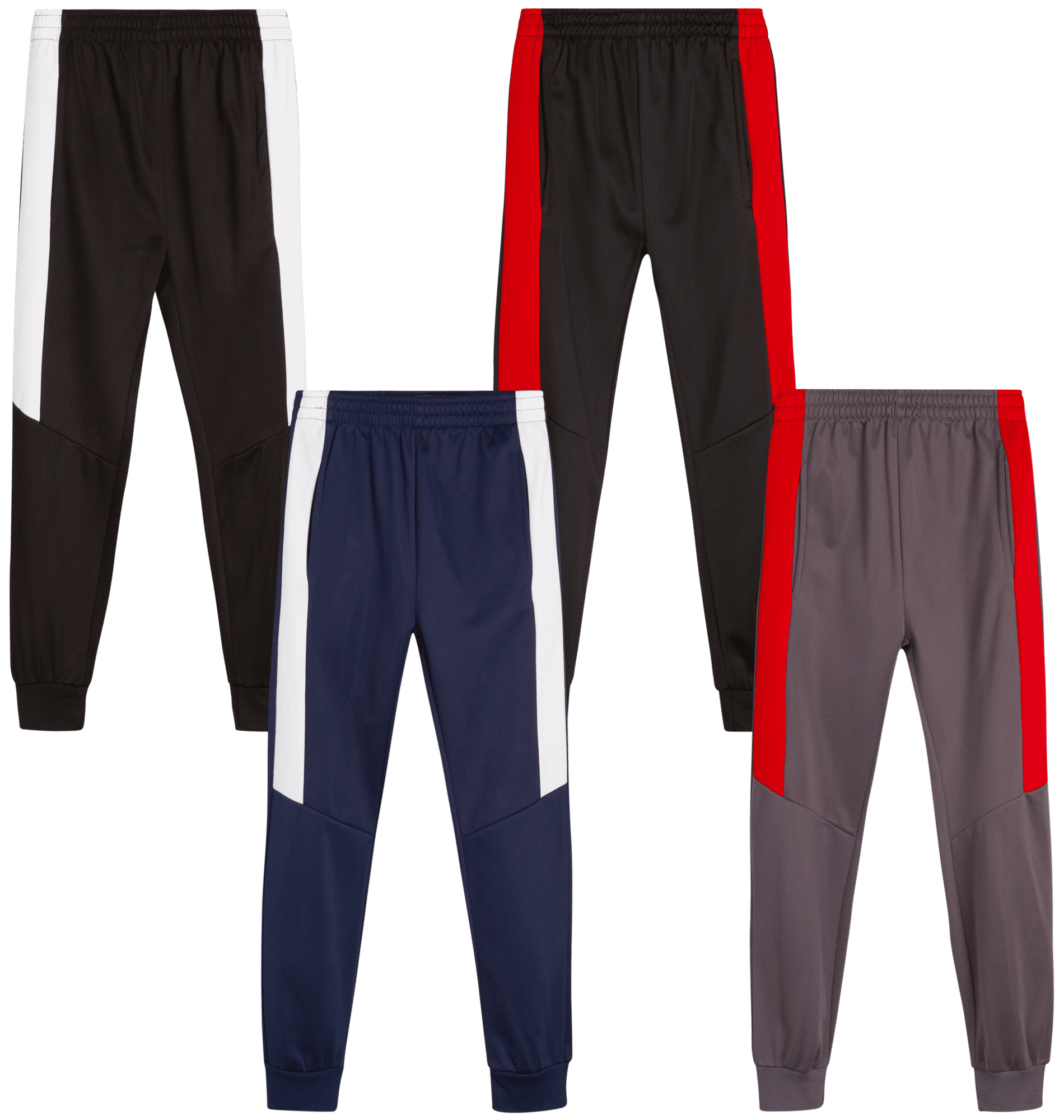 Quad Seven Boys' Sweatpants - 4 Pack Active Tricot Jogger Track Pants ...