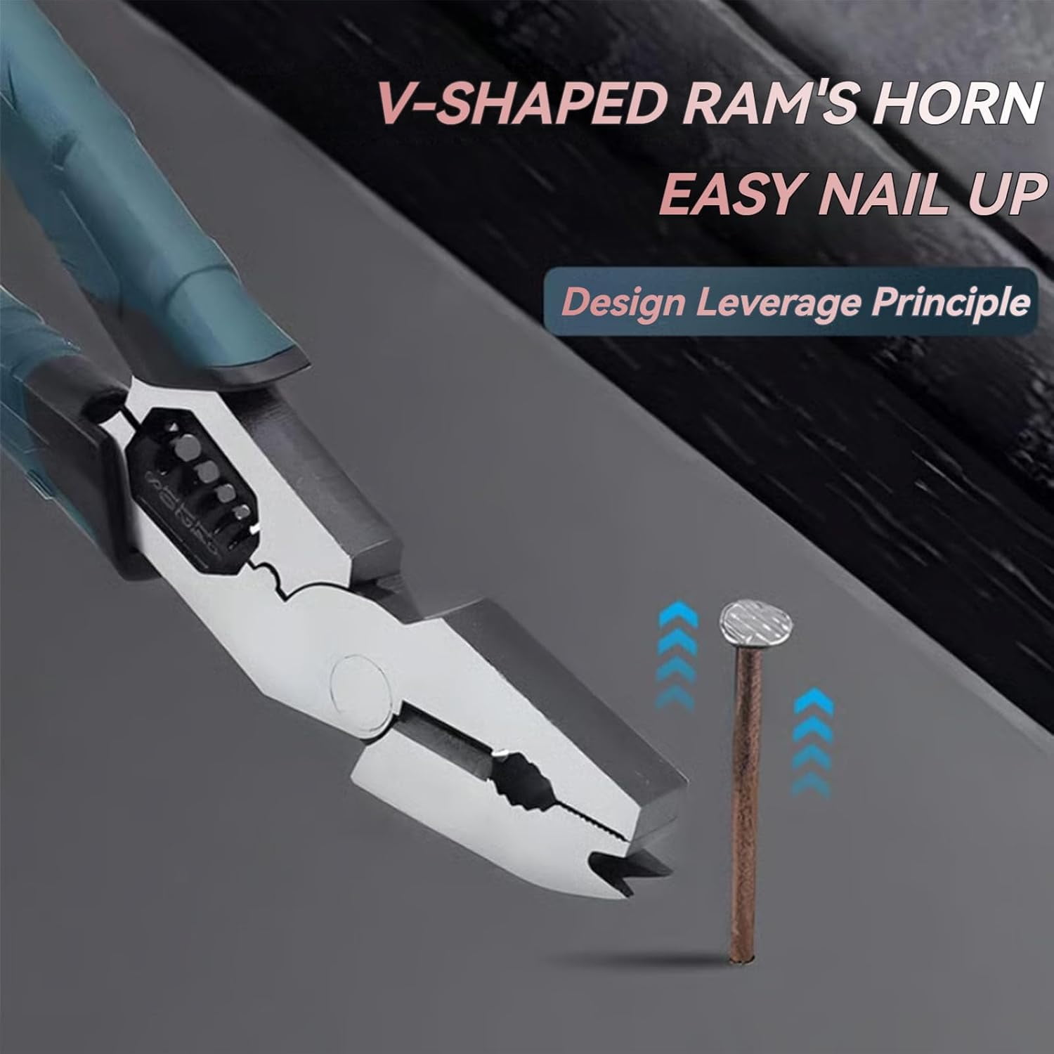 Industrial-Grade Multi-function Cutting Pliers, 9-in-1 Multi-Functional Pliers Nail Puller/Wire Cutter/Stripper/Crimper—Compound Action Leverage Design,Professional Cutting Tool for Home Repair