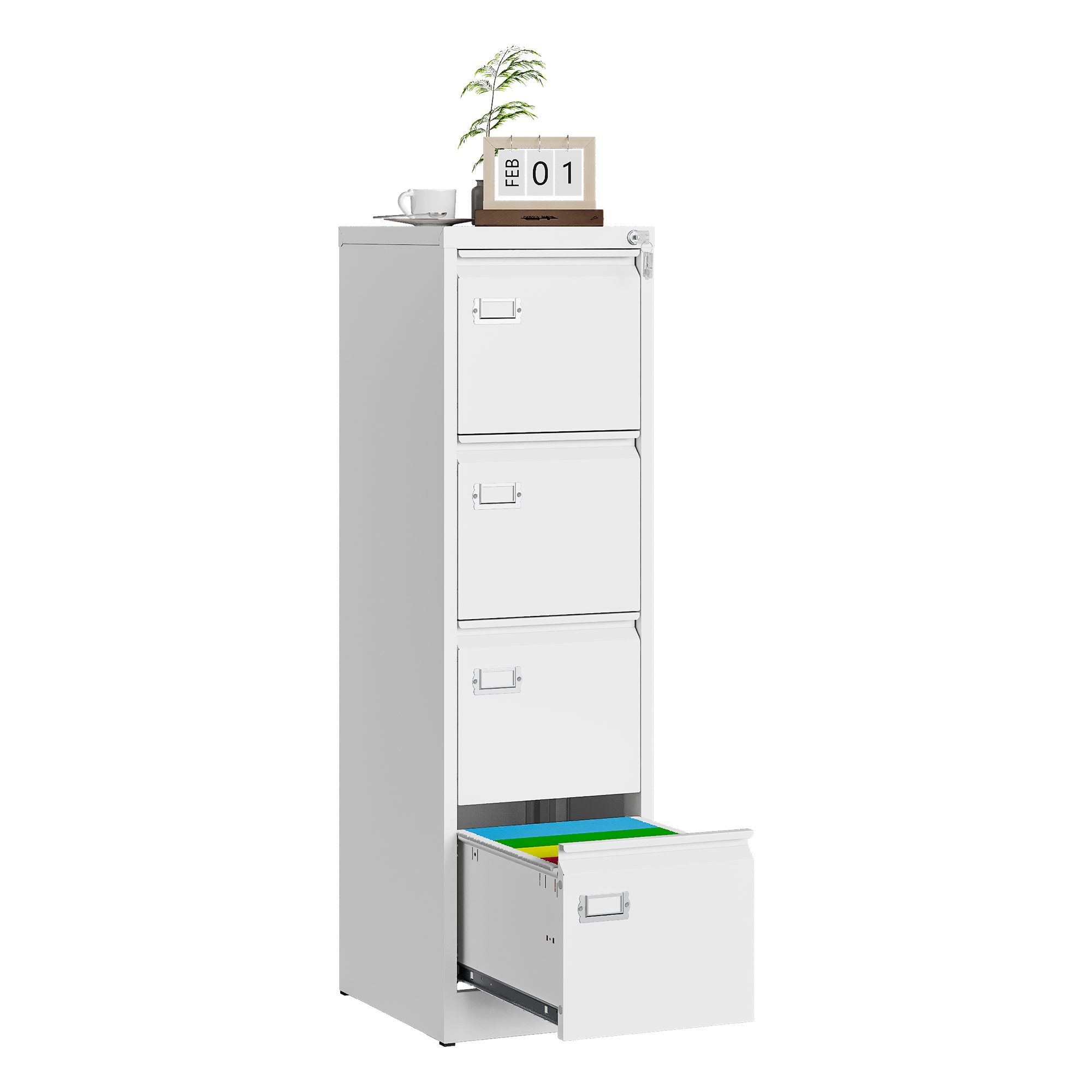 4 Drawer - White