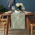 thumbnail image 2 of Sage Green Table Runner - 90 Inch Long, Kitchen Dining Table Runner Dresser Scarves, Minimalist Abstract Modern White Art Farmhouse Decor for Coffee Tables Wedding Party Banquet, 2 of 8