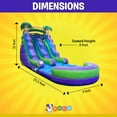 thumbnail image 3 of Pogo Crossover Inflatable Water Slide with Blower, Purple Tropical 15 Foot Kids Waterslide, 3 of 8