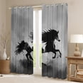 thumbnail image 2 of Castle Fairy Horse Blackout Curtains Set of 2 (52x84 Each),Black Grey Window Curtains, 2 of 6