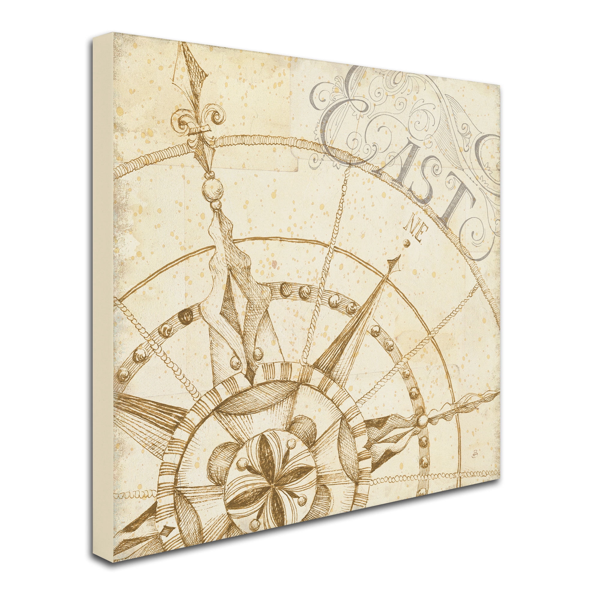 Trademark Fine Art "Coast to Coast Sepia III" Canvas Art by Daphne Brissonnet