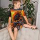 thumbnail image 4 of Fotbe Sunset Coast Sunflower Pijama Estampada de 2 Piezas para Niños – Ropa de Dormir de Manga Corta Cómoda para Niños y Niñas, Camiseta y Shorts de Algodón-Medium, 4 of 6