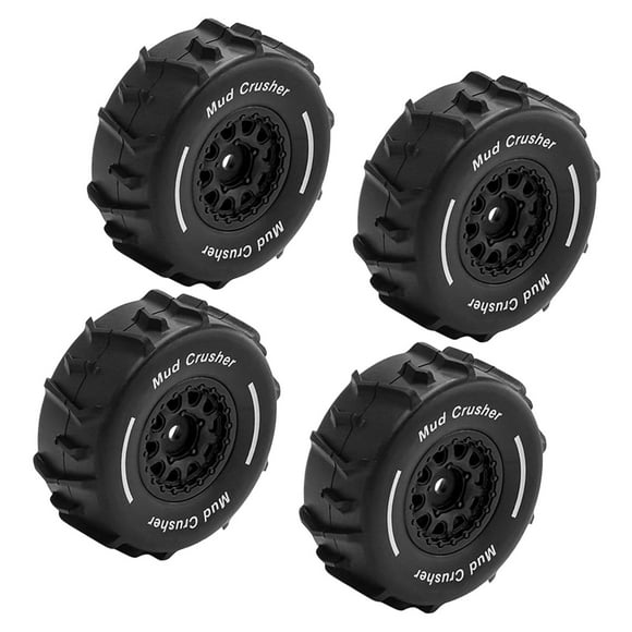 Milaget 4 Pcs Pneus RC à l'Échelle 1/16 Pneus de Sable Élégants pour Court Parcours Noir