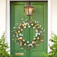 thumbnail image 2 of Easter Wreath, 21 inch Easter Decorations Welcome Sign Bunny Wreath, Easter Door Hanging Decoration Ornament, Outside Front Door Home House Room Decor, 2 of 7