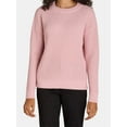 thumbnail image 4 of Time and Tru Women's and Women's Plus Waffle Stitch Sweater with Long Sleeves, Midweight, Sizes XS-4X, 4 of 5