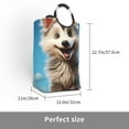 thumbnail image 2 of Pofeuu Blue Sky Cute Wolf Print Laundry Basket, Laundry Hamper, Collapsible Laundry Baskets, Dirty Clothes Hamper, Waterproof with Foam Protected Aluminum Handles, 2 of 5