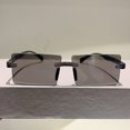 thumbnail image 3 of Men's stylish gray rectangular frameless sunglasses, simple one-piece commuter sunglasses with strong light protection, 3 of 5