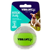 Vibrant Life Fetch Buddy Interactive Ball Dog Fetch Toy, Color May Vary, Small, Chew Level 3