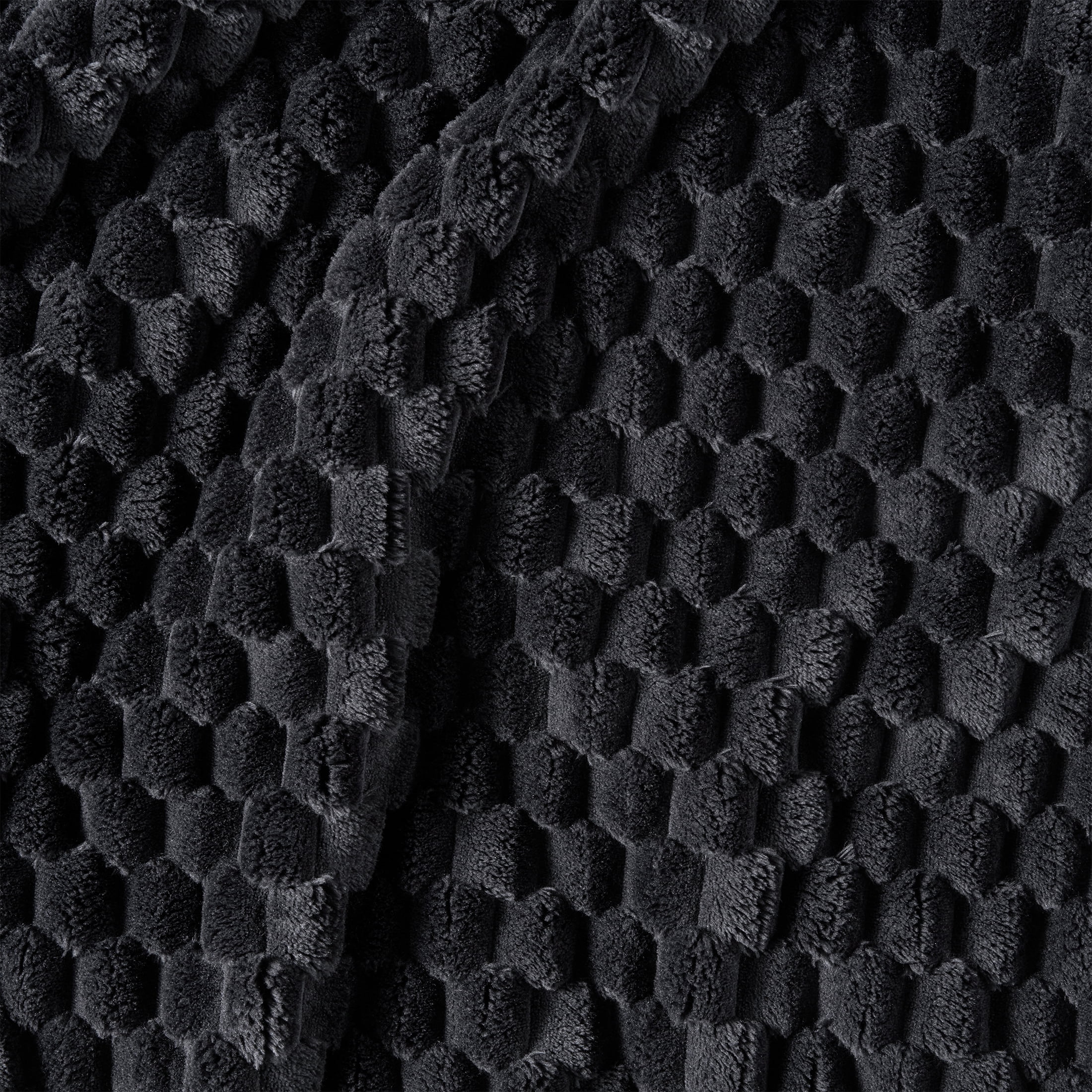 Better Homes & Gardens Textured Velvet Plush Oversized Couch Throw Blanket, Black