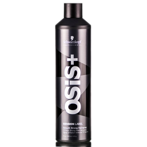 15 oz , Schwarzkopf OSiS  Session Label Smooth Strong Hairspray Hair - Pack of 3 w/ Sleek Teasing Comb